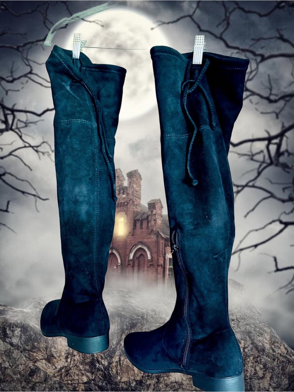 No Boundaries Black Over-the-Knee Suede Boots 10